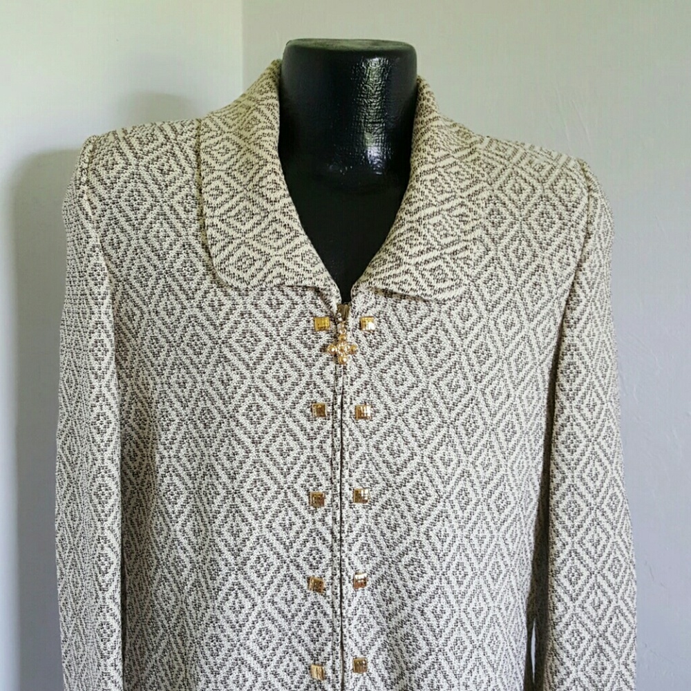 St. John by Marie Gray blazer cardigan size 10 - Picture 2 of 8